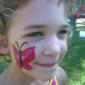 My beautiful daughter Yasmine had her face painted with a butterfly at her fairy birthday party